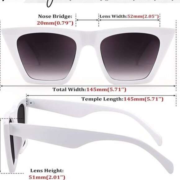 Vintage Square Cat Eye Sunglasses Women Trendy Cateye Sunglasses